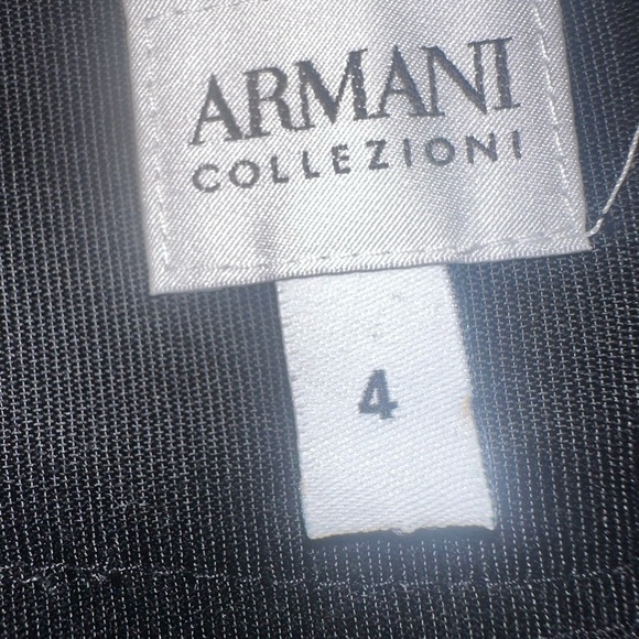 Armani Collezioni Black Pinstripe Trousers Size 4 - Picture 2 of 5